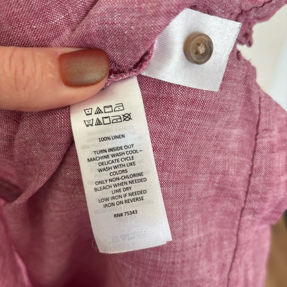 Rachel Zoe LINEN Short Sleeve Button Up Cropped Blouse Women’s Size XL - Picture 5 of 8